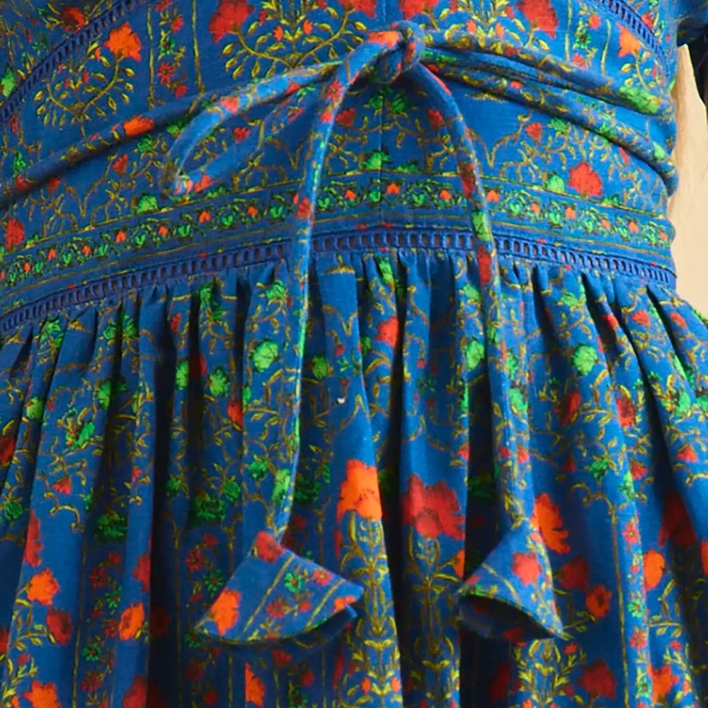 Hunter Bell Roan MIDNIGHT GARDEN Floral Blue Dress New $545 - Picture 2 of 6